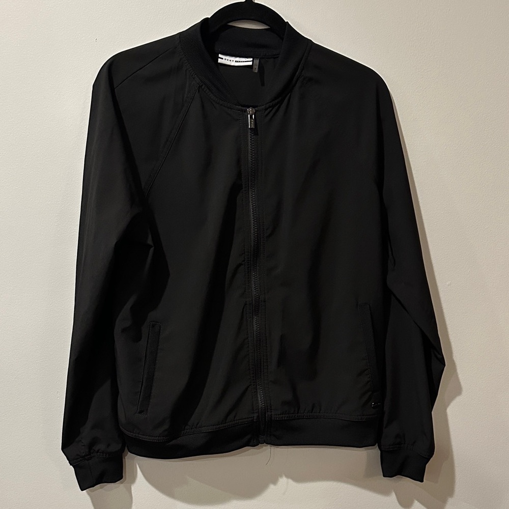 DKNYC Women's Classic Black Athletic Bomber Jacket